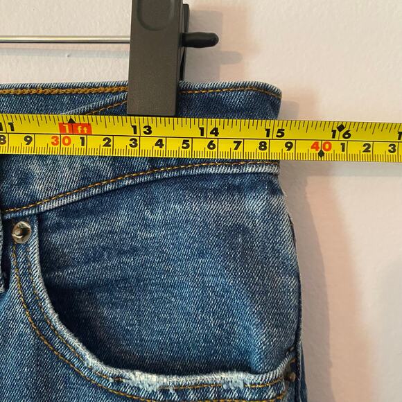 Abercrombie & Fitch The Mom High Rise Jeans Button Fly Frayed Women size 8 / 29 - Picture 8 of 12